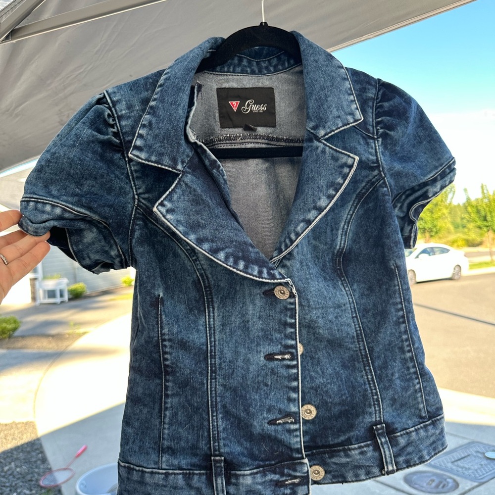 Guess Blue Fitted Button Down Shirt